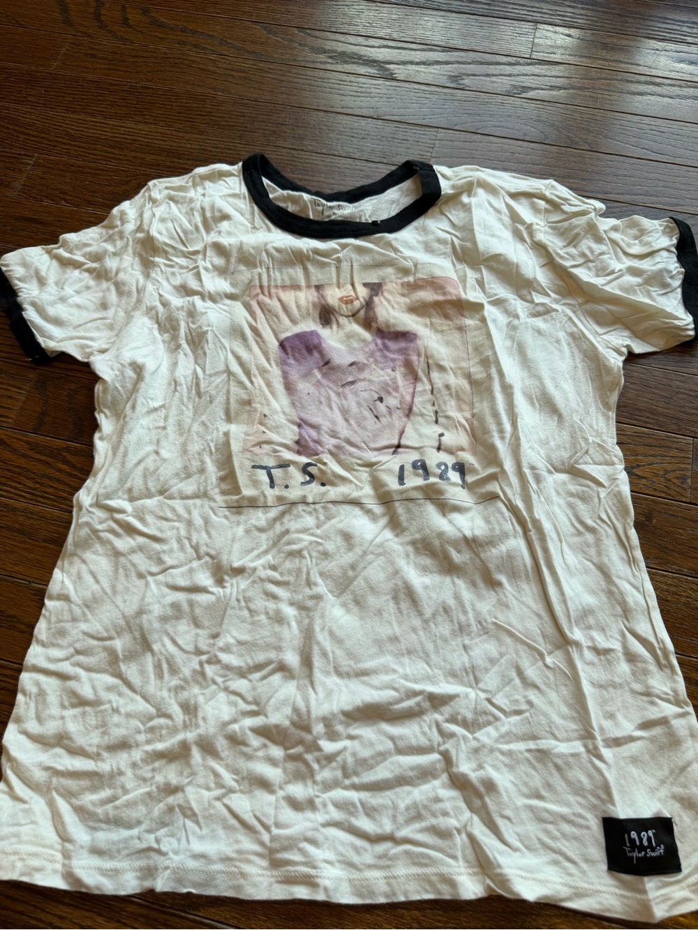 Taylor Swift 1989 tour Tee with Black Trim and Washed Graphic